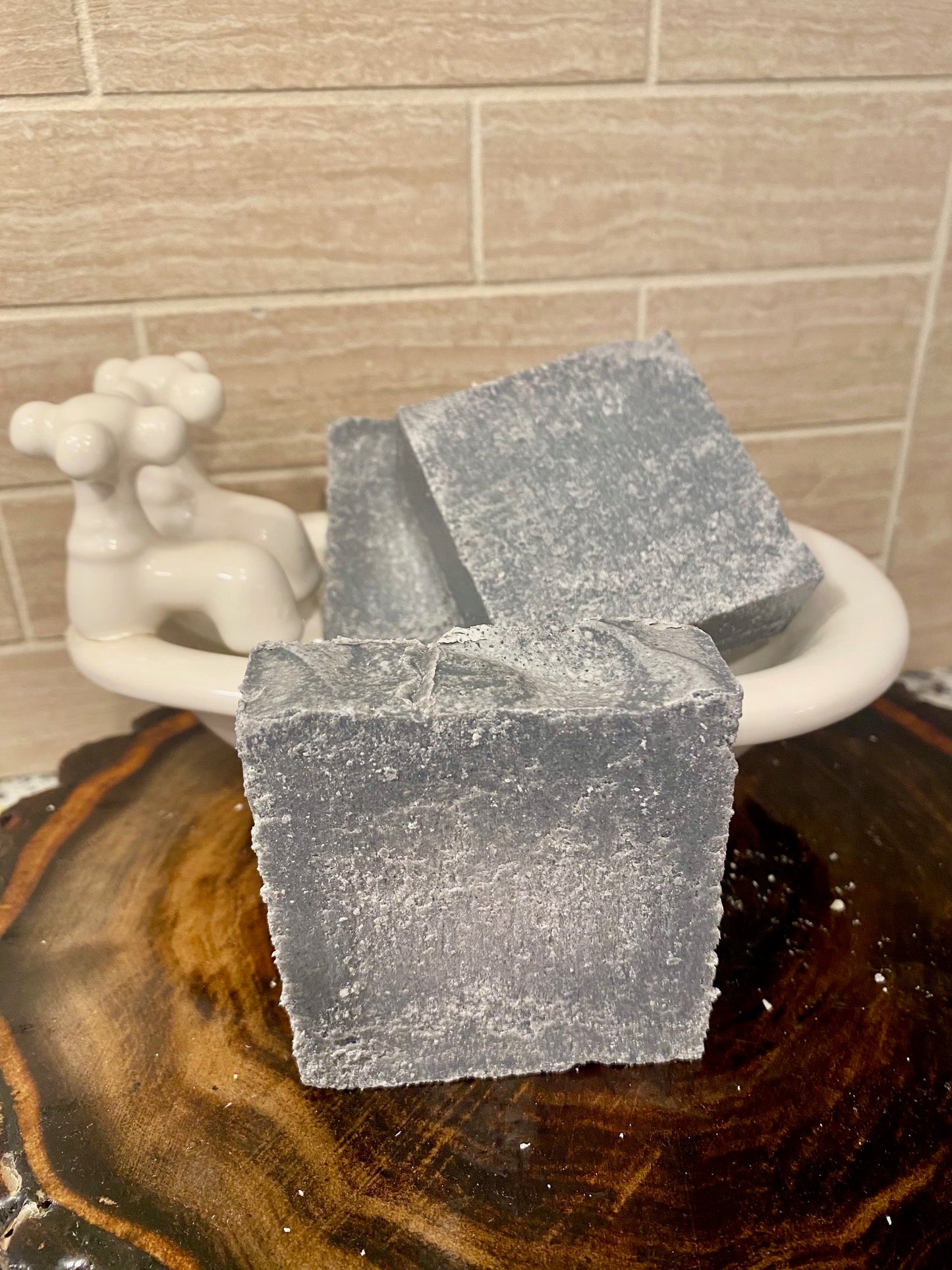 Charcoal and Cedarwood Salt Soap